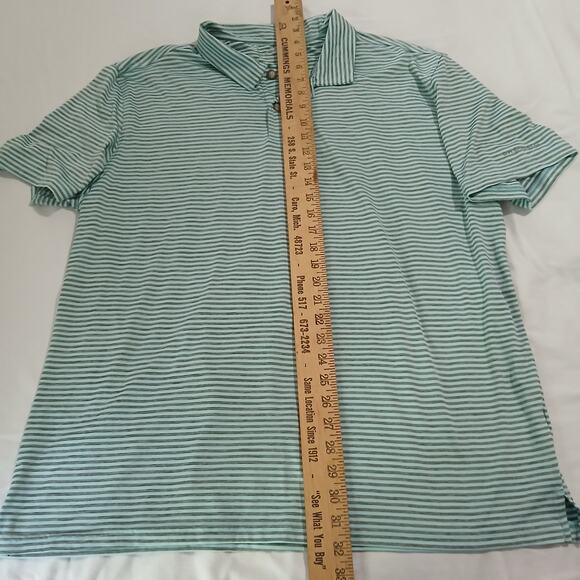 set of 2 Polo Shirts Xl/Med Short-sleeved Under Armour/GH Bass Striped easy care - Picture 13 of 16